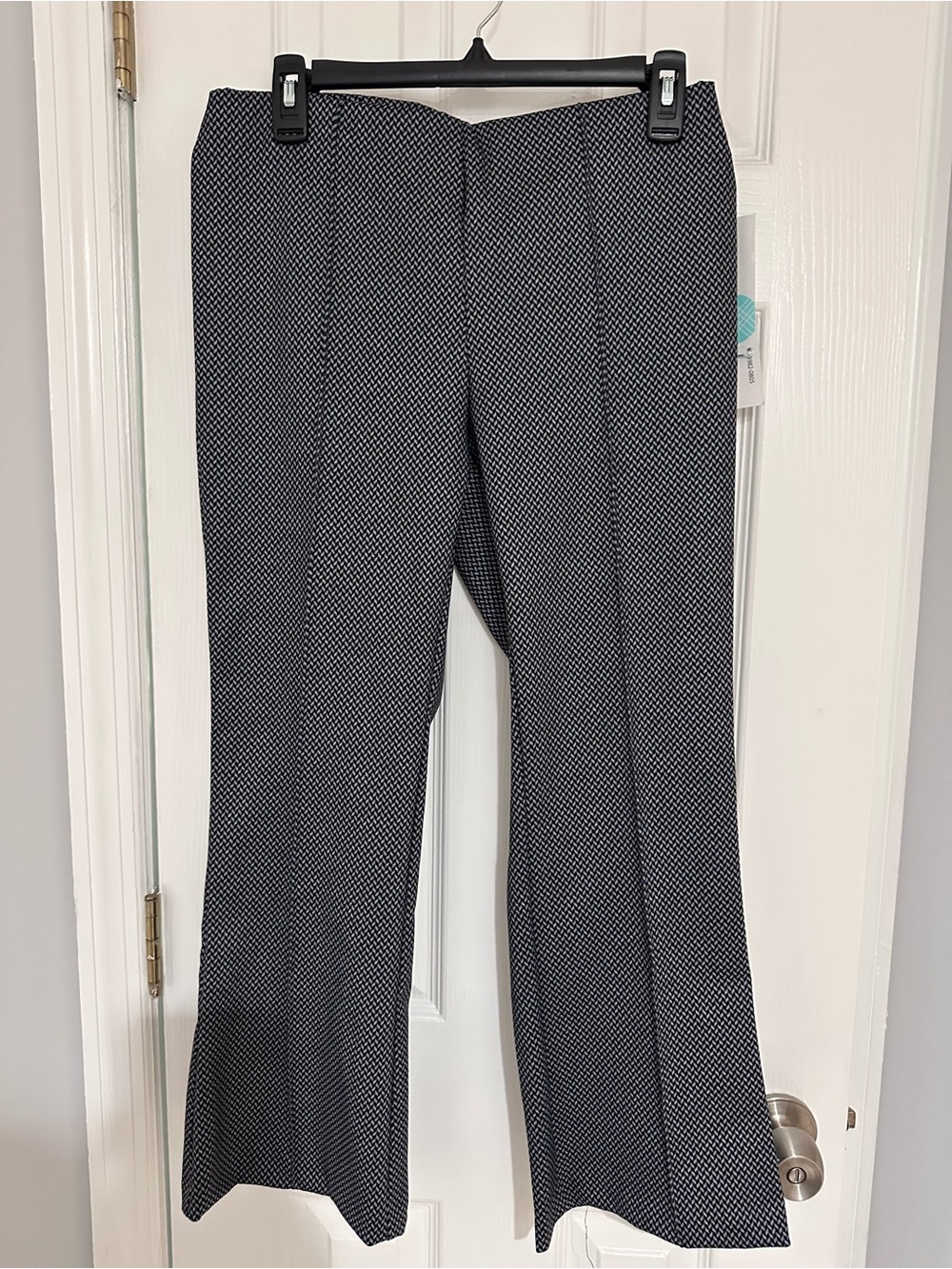Tribal Black & White Micro-Print Boot-Cut Pants